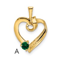 14K Yellow Gold 1 Synthetic Stone Family Pendant view 1