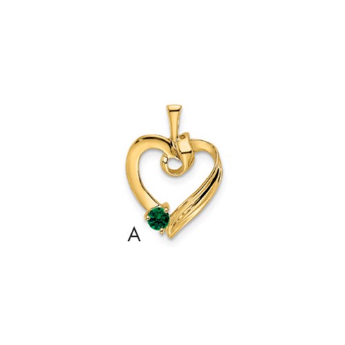 14K Yellow Gold 1 Genuine Stone Family Pendant