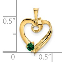 14K Yellow Gold 1 Synthetic Stone Family Pendant view 5