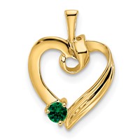14K Yellow Gold 1 Synthetic Stone Family Pendant view 2