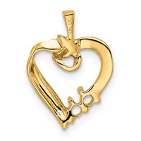 14K Yellow Gold 2 Synthetic Stone Family Pendant view 4