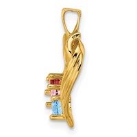 14K Yellow Gold 3 Synthetic Stone Family Pendant view 3
