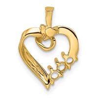 14K Yellow Gold 3 Synthetic Stone Family Pendant view 4