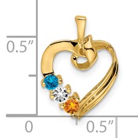 14K Yellow Gold 3 Synthetic Stone Family Pendant view 5
