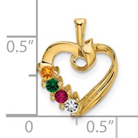 14K Yellow Gold 4 Genuine Stone Family Pendant view 5