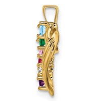 14K Yellow Gold 6 Synthetic Stone Family Pendant view 3