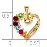 14K Yellow Gold 6 Synthetic Stone Family Pendant view 5
