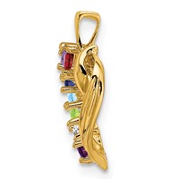 14K 7 Genuine Stone Family Pendant view 3