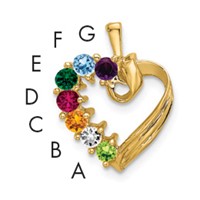 14K 7 Genuine Stone Family Pendant view 1