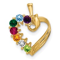 14K 7 Genuine Stone Family Pendant view 2