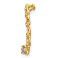 14K Yellow Gold 1 Synthetic Stone Family Pendant view 3