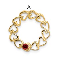 14K Yellow Gold 1 Synthetic Stone Family Pendant view 1