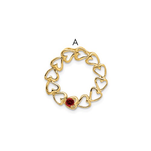 14K Yellow Gold 1 Synthetic Stone Family Pendant