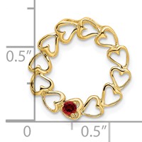 14K Yellow Gold 1 Synthetic Stone Family Pendant view 5