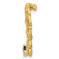 14K Yellow Gold 2 Synthetic Stone Family Pendant view 3