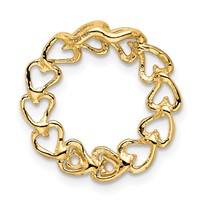 14K Yellow Gold 2 Synthetic Stone Family Pendant view 4