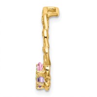 14K Yellow Gold 4 Genuine Stone Family Pendant view 3