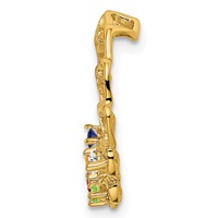 14K Yellow Gold 5 Synthetic Stone Family Pendant view 3