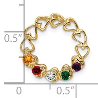 14K Yellow Gold 5 Synthetic Stone Family Pendant view 5