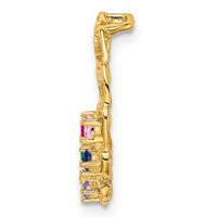 14K 6 Genuine Stone Family Pendant view 3
