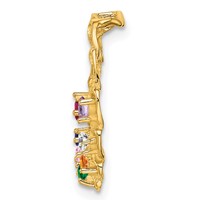 14K Yellow Gold 7 Synthetic Stone Family Pendant view 3