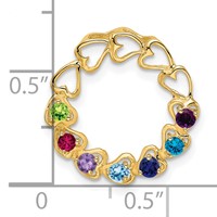 14K Yellow Gold 7 Synthetic Stone Family Pendant view 5