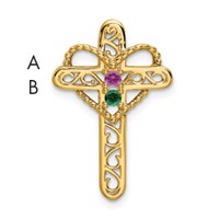 14K Yellow Gold Synthetic Diamond Family Jewelry Pendant view 5