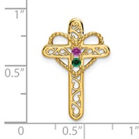 14K Yellow Gold Synthetic Diamond Family Jewelry Pendant view 4