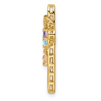 14K Yellow Gold Synthetic Diamond Family Jewelry Pendant view 2