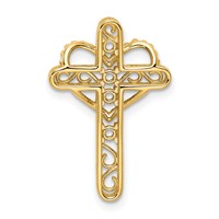 14K Yellow Gold Genuine 4 Stone Mother's Cross Pendant view 3