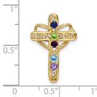 14K Yellow Gold Synthetic Diamond Family Jewelry Pendant view 4