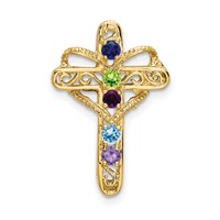 14K Yellow Gold Synthetic Diamond Family Jewelry Pendant view 1