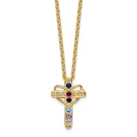 14K Yellow Gold Synthetic Diamond Family Jewelry Pendant view 4