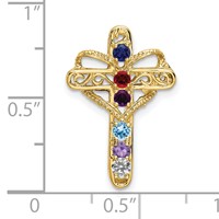 14K Yellow Gold Synthetic Diamond Family Jewelry Pendant view 2