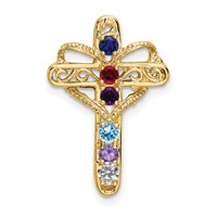 14K Yellow Gold Synthetic Diamond Family Jewelry Pendant view 1