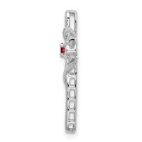 14K White Gold Synthetic Mother's Cross Pendant view 2