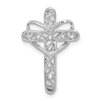 14K White Gold Synthetic Mother's Cross Pendant view 5