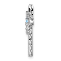 14K White Gold Synthetic Mother's Cross Pendant view 2