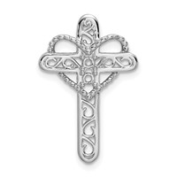 14K White Gold Synthetic Mother's Cross Pendant view 5