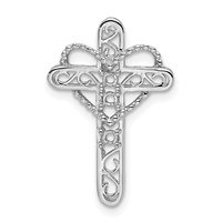 14K White Gold Genuine Mother's Cross Pendant view 5