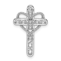 14K White Gold Genuine Mother's Cross Pendant view 5
