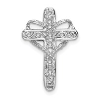 14K White Gold Synthetic Mother's Cross Pendant view 4