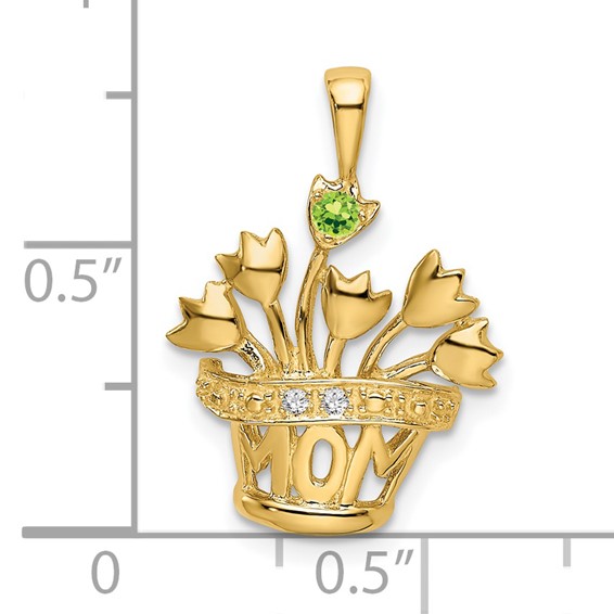 Birthstone Mothers Flowerpot Pendant Mounting