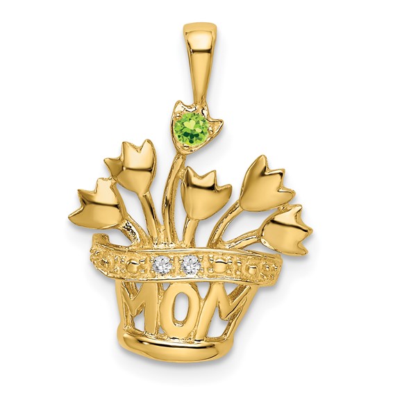 Birthstone Mothers Flowerpot Pendant Mounting