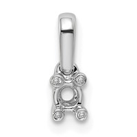 14K White Gold Family Jewelry Synthetic Stone & Diamond Set Pendant view 3