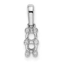 14K White Gold Family Jewelry Genuine Stone & Diamond Set Pendant view 4