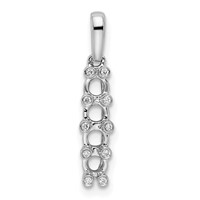 14K White Gold Family Jewelry Genuine Stone & Diamond Set Pendant view 3