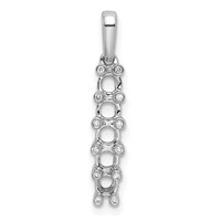 14K White Gold Family Jewelry Diamond Semi-Set Pendant view 3