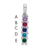 14K White Gold Family Jewelry Diamond Semi-Set Pendant view 1