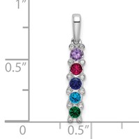 14K White Gold Family Jewelry Diamond Semi-Set Pendant view 4